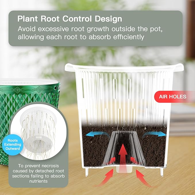 QCQHDU Self Watering Hanging Pots, 2 Pack 7.2 Inch Hanging Planters - Image 5