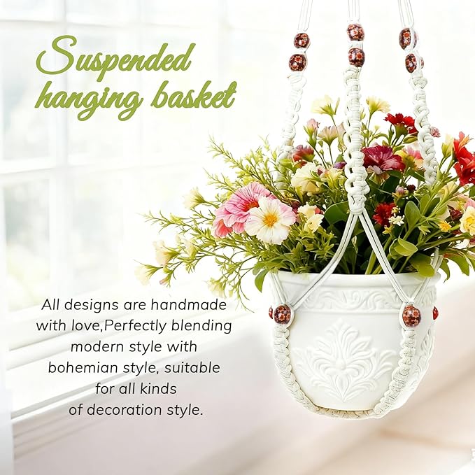 35 Inch Macrame Plant Hanger, Large - Image 2