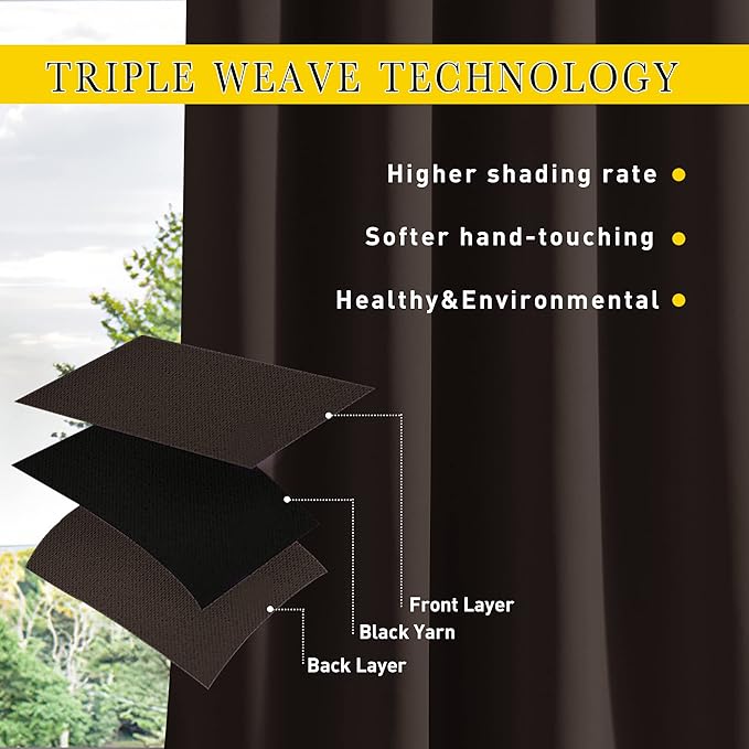 NICETOWN 2 Panels Weighted Blackout Curtains - Image 6