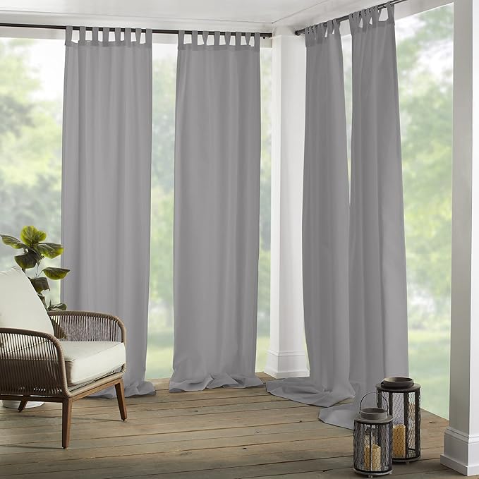 Elrene Home Fashions Matine Weatherproof Tab-Top Indoor/Outdoor Solid Color by ElreneHomeFashions