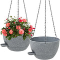 WOUSIWER Self Watering Hanging Planters, 2 Pack 10'' Plastic Pots by WOUSIWER