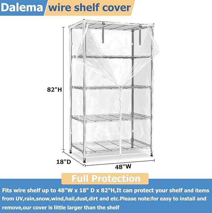Waterproof Shelf Cover, Durable Dustproof Storage Wire Rack Covers, Outdoor - Image 3