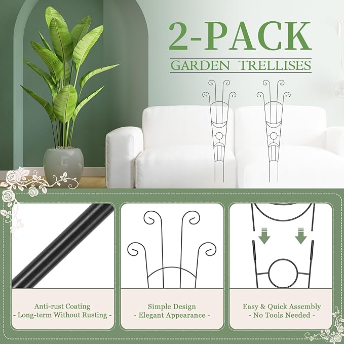 2 Pack 32.6'' Taller Plant Trellis - Image 3