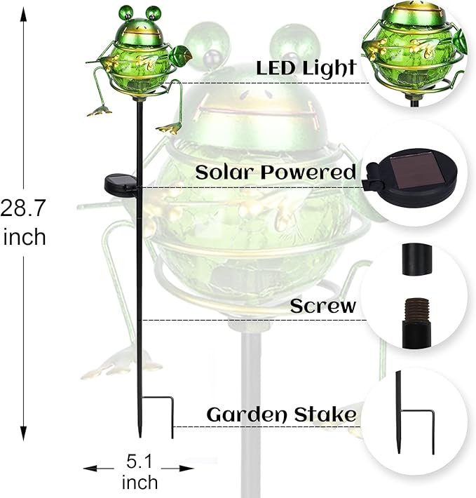 Bshine Solar Frog Garden Lights Outdoor - Image 3