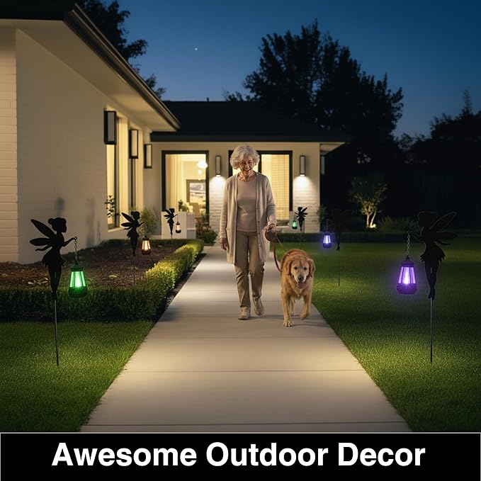 Solar Fairy Garden Decorations Solar Lighting 1 Pair – Outdoor Color-Changing - Image 2
