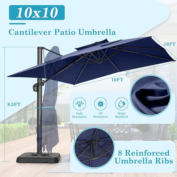 HOTEEL10x10ft Patio Umbrella Cantilever Umbrellas - Image 6