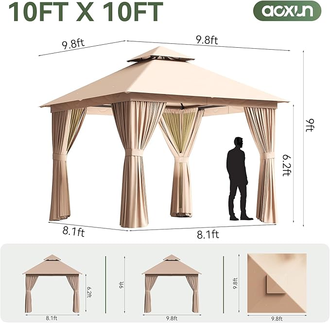 Aoxun 10x10 Outdoor Gazebo - Image 3