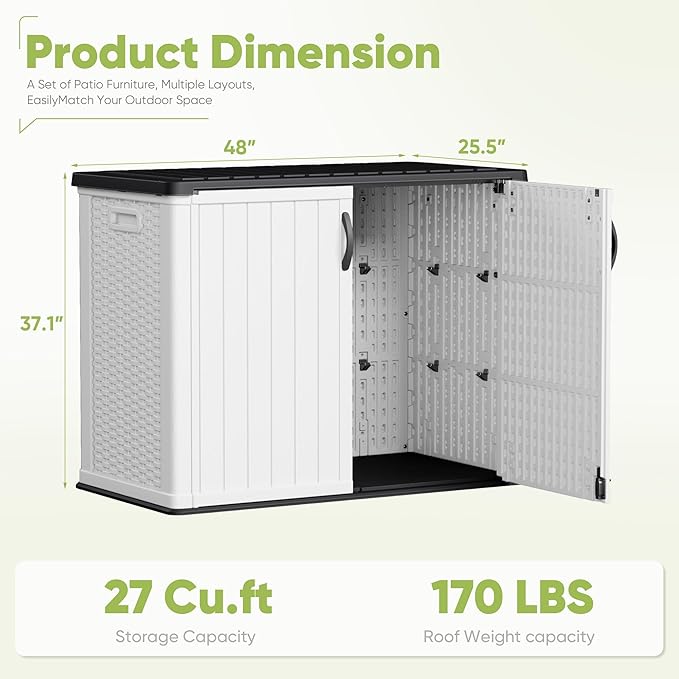 Devoko Outdoor Storage Cabinet 26 Cu Ft - Image 7