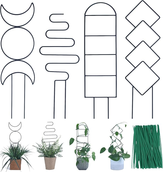Indoor Plant Trellis for Climbing Plants, 16inch Small Garden Metal Trellis for by WellSign