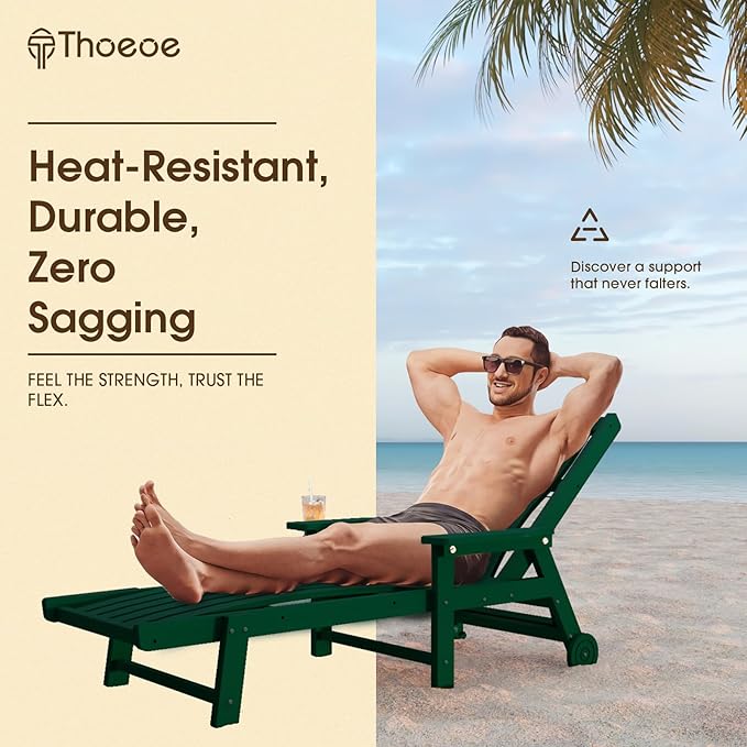 Patio Chaise Lounge Chair Set of 2, Oversized Lounge Chair Outdoor - Image 4