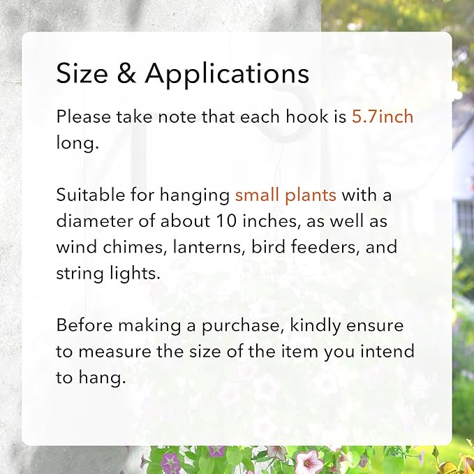 5.7 Inch 2 Pack Heavy Duty Outdoor Plant Hangers, Iron Hanging Plant Brackets - Image 5