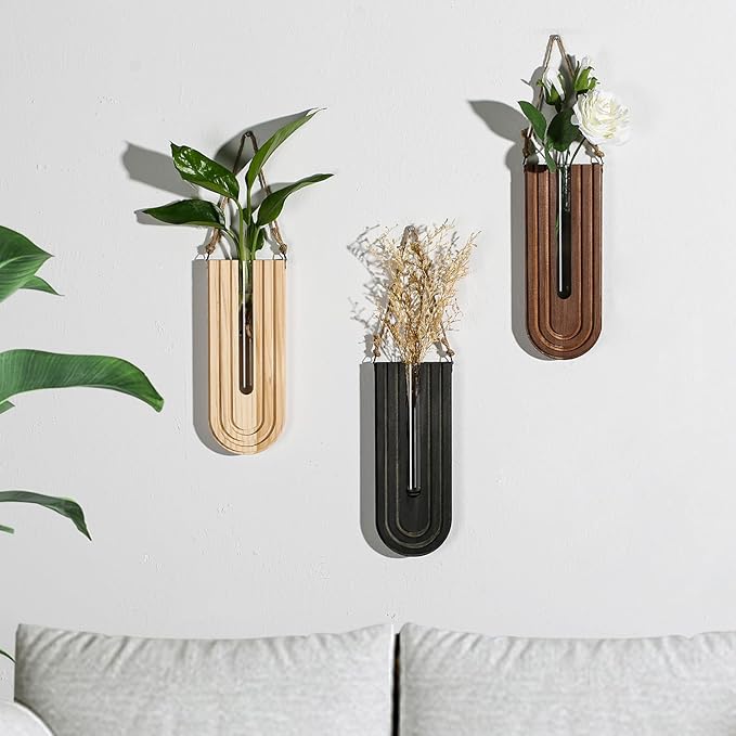 Indoor Wood Wall Planter Set of 3 - Image 5