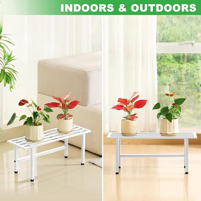 2 Pack Metal Plant Stand Outdoor Plant Shelf Indoor, 1 Tier Heavy Duty Plant - Image 4