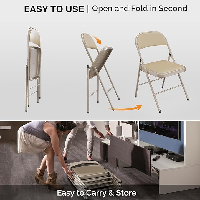 VINGLI 10 Pack Folding Chairs - Image 6