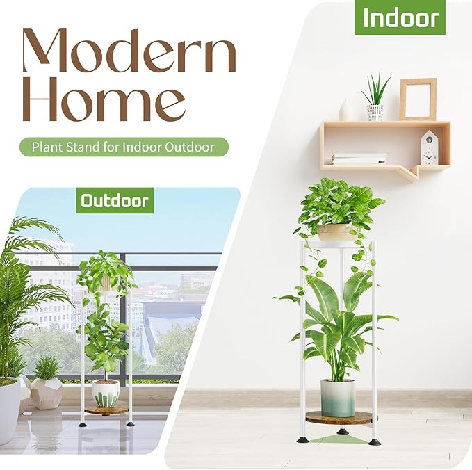 iDavosic.ly 2 Tier Corner Plant Stand Indoor, 30 Inch Tall Vertical Metal - Image 6