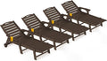 Ciokea Outdoor Lounge Chair Set of 4, All Weather Patio Chaise Lounge Chair by CIOKEA