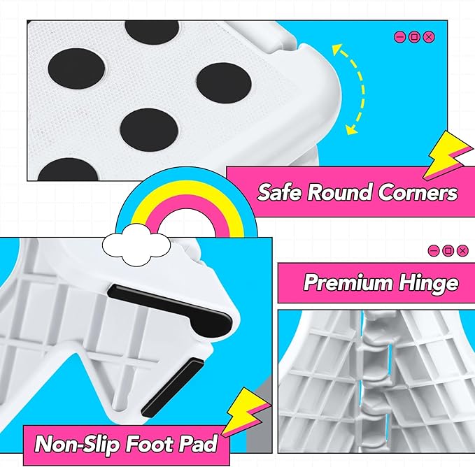 Delxo 9 Inch Folding Step Stool, Portable Collapsible Step Stool - Image 3