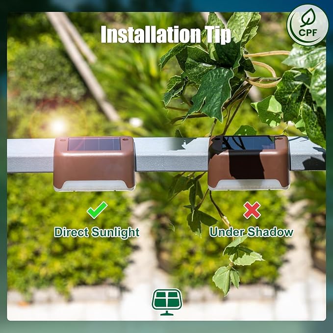 SOLPEX Solar Deck Lights Outdoor 16 Pack, Solar Step Lights Waterproof Led - Image 7