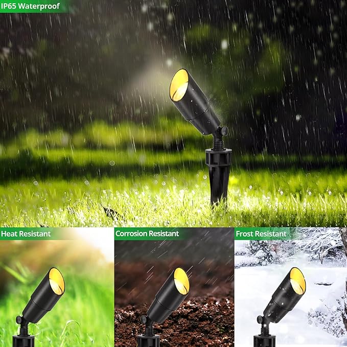 Wowlite 12V Low Voltage Landscape Lighting, Adjustable LED Outdoor Spotlights - Image 3