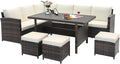 Tangkula 7 Pieces Wicker Patio Furniture Set, Rattan Sofa by TANGKULA