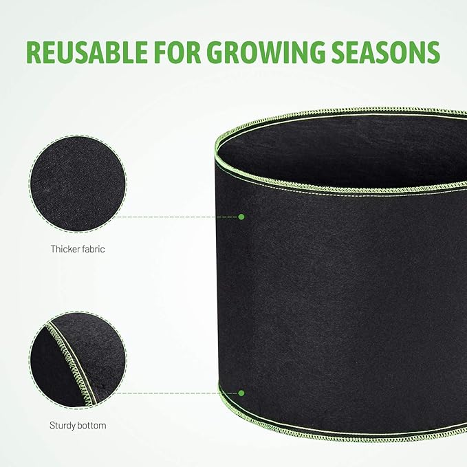 Delxo 20-Pack 1 Gallon Grow Bags, Garden Planting Bag - Image 3