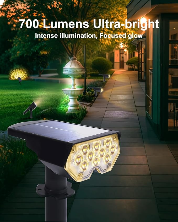 6 Pack Solar Powered Outdoor Spot Lights Outside Waterproof 20 LEDs Landscape - Image 2