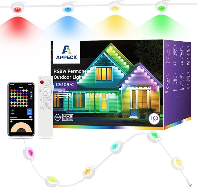APPECK Permanent Outdoor Lights 100ft by APPECK