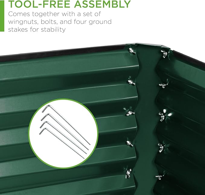 Best Choice Products 8x4x2ft Outdoor Metal Raised Garden Bed, Deep Root Planter - Image 5