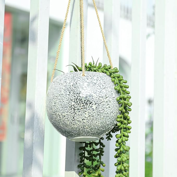 Hanging Planter Mosaic Garden Pot Small Flower Pot by Chonsun