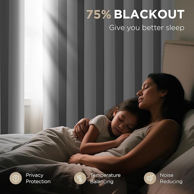 Joydeco Blackout Patio Sliding Door Curtains 108 Inches Long, Grommet Privacy - Image 6