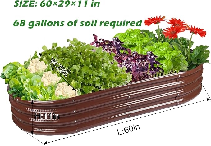 Raised Garden Bed Galvanized Planter Box Outdoor, Rot-Resistant Metal Garden - Image 2