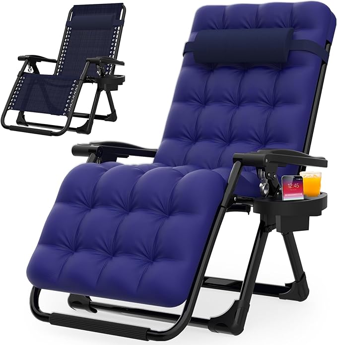 Suteck Zero Gravity Chair, Reclining Camping Lounge Chair w/Removable Cushion by Suteck