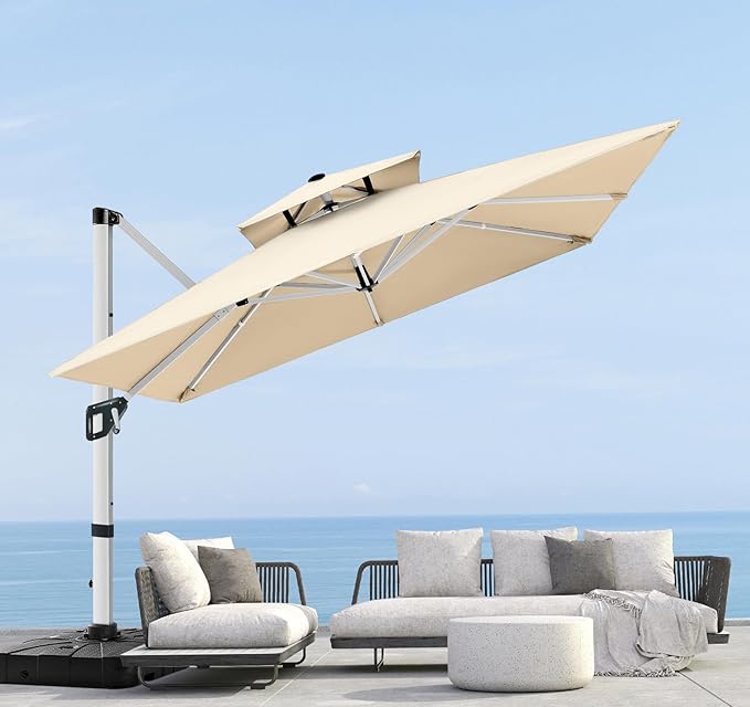 ABCCANOPY Patio Umbrella Cantilever Double Top Outdoor Offset Umbrella by ABCCANOPY