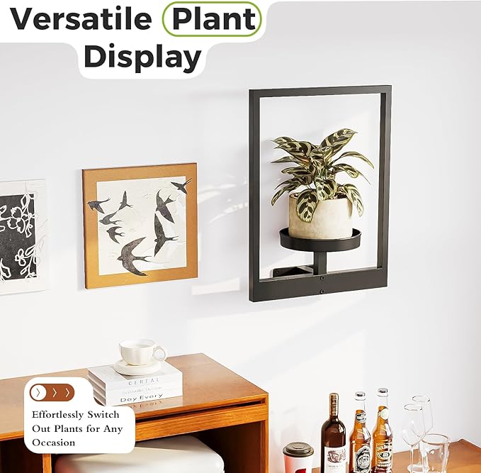 Bamworld Plant Stand Indoor Wall Decor Metal Plant Hanger Indoor Hanging Plant - Image 4