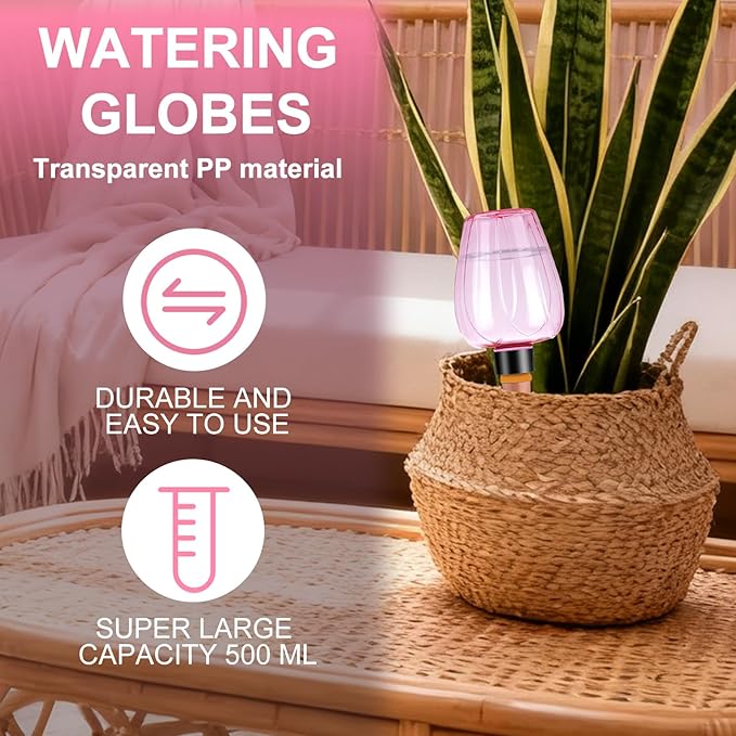 8 Pcs Plant Watering Globes Self Watering Planter Insert Plants Top Fill Water - Image 5