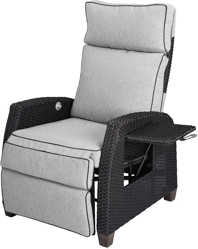 Grand patio Outdoor Recliner Chair Patio 150° Lay Flat Recliner - Image 8