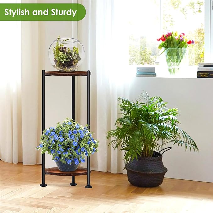 Plant Stand Indoor Outdoor, Heavy Duty Indoor Plant Shelf, 2 Tier Flower Stand - Image 6