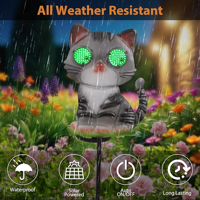 Cat Solar Garden Stakes 39.3inch - Image 4