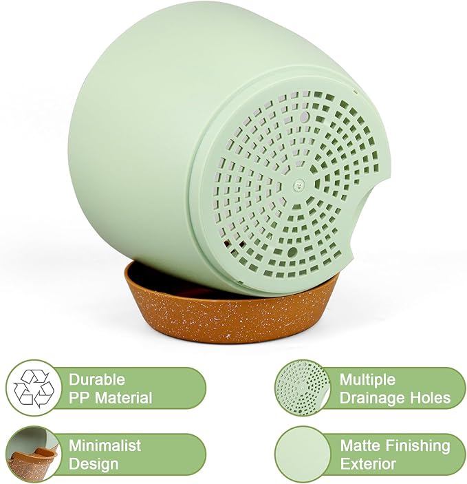 12 inch Large Self Watering Pots, Flower Plant Pots - Image 3