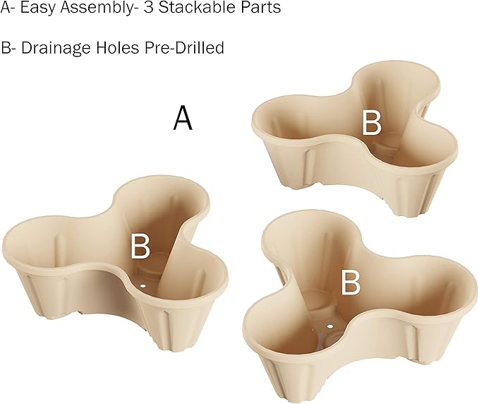 Set of 3 Stacking Planter Tower - Image 3