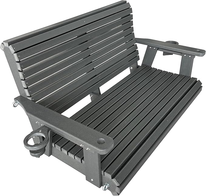 HDPE Porch Swing with 18/8 Stainless Steel Bolts, Ergonomic Design, Ultra - Image 8