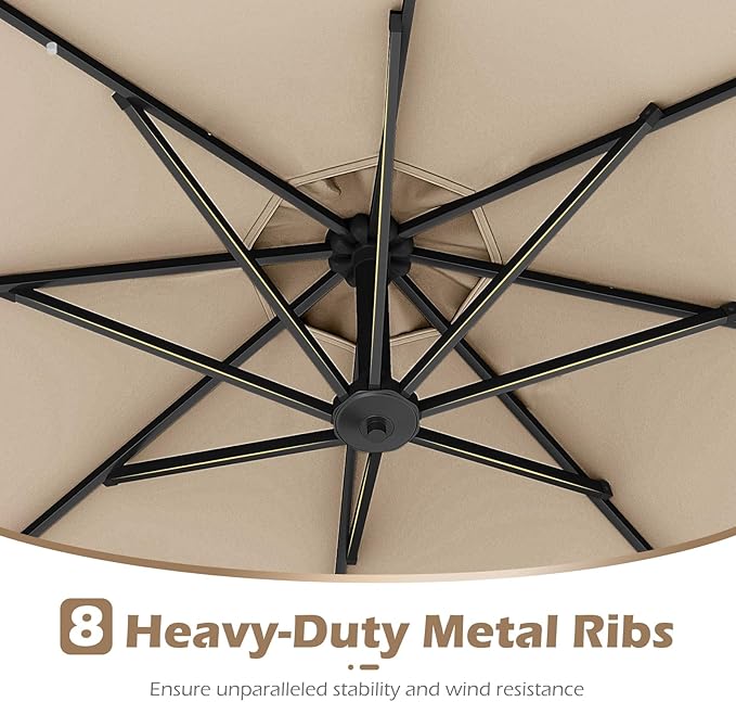 Tangkula 10ft Solar LED Patio Umbrella - Image 9