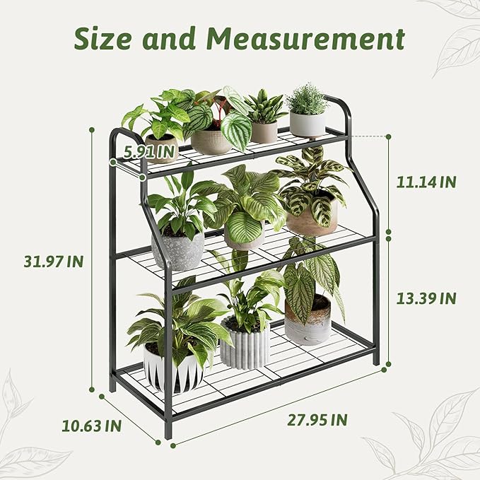 Plant Stand Outdoor 3 Tier Plant Stand Metal Plant Stands Waterproof Plant - Image 6