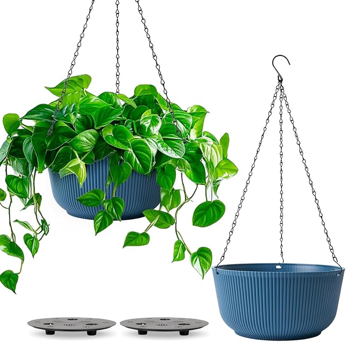 T4U 10 Inch Hanging Planters for Indoor Outdoor Plants, Hanging Baskets for by T4U