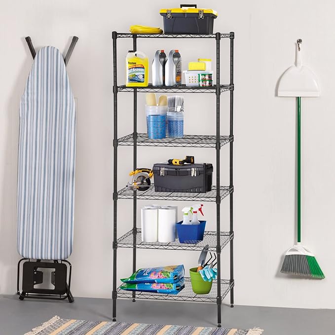 BestOffice Adjustable Wire Shelving Storage Shelves Heavy Duty Shelving Unit - Image 2