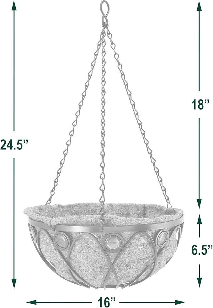 Arcadia CB02 Emerald Series Round Hanging Basket Planters - Image 4
