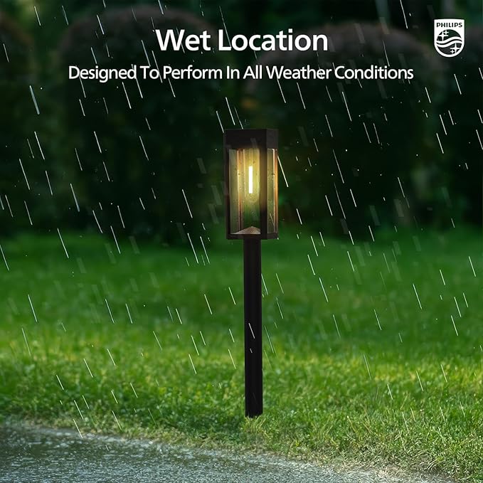 Philips 6 Packs Solar Pathway Lights Outdoor, Glass Metal Led Garden Landscape - Image 7