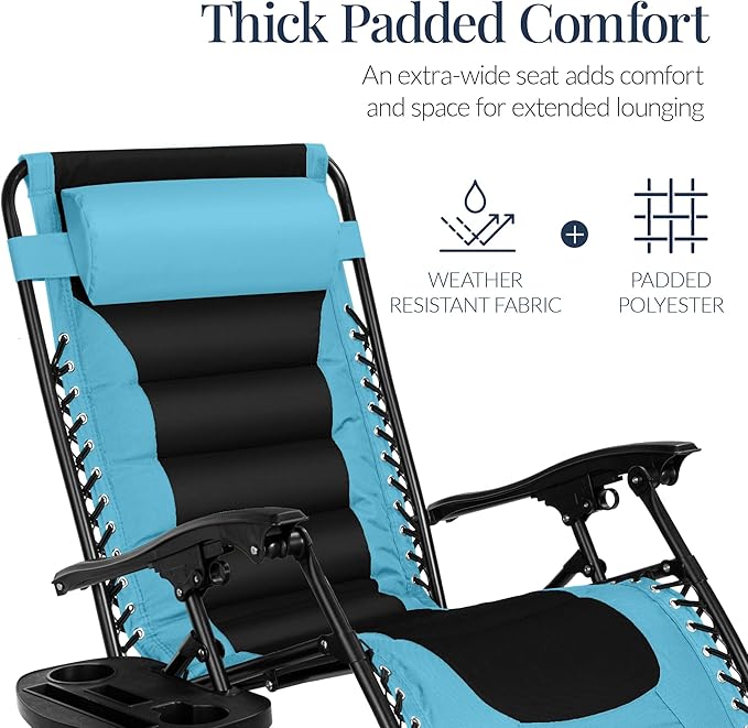 Best Choice Products Oversized Padded Zero Gravity Chair, Folding Outdoor Patio - Image 5