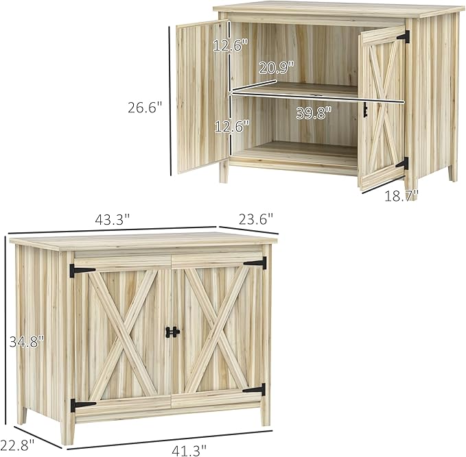 Outsunny Wood Garden Shed, Compact Outdoor Storage Cabinet Potting Shed - Image 7