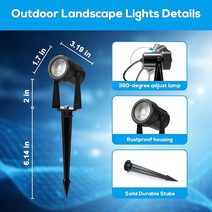 ZYAN Landscape Spotlights with Sensor, 5 Lighting Modes - Image 7